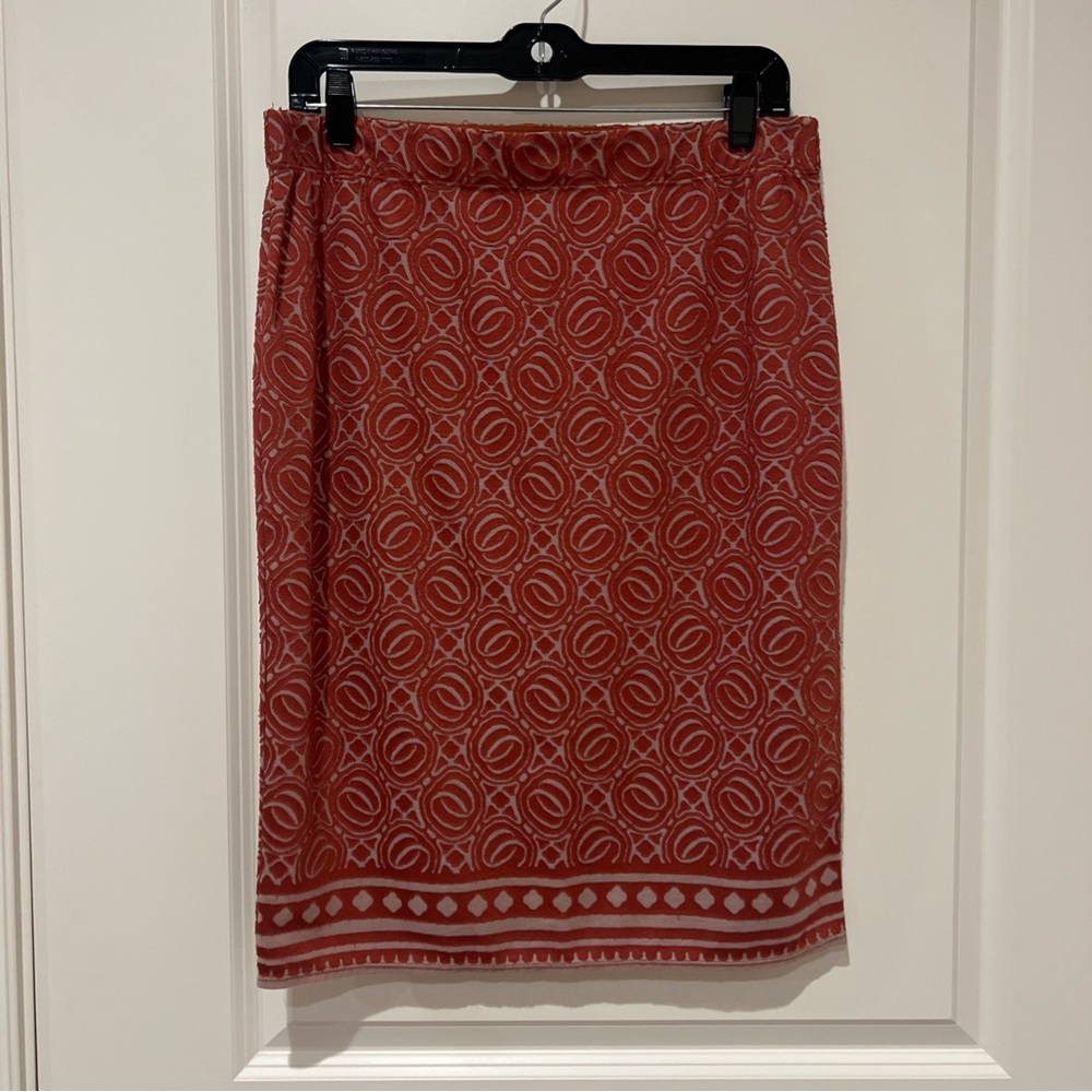 Studio M Orange Pencil Skirt Knee-Length Work